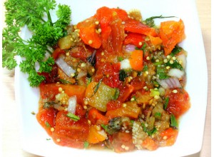 Икра овощная на углях (бакл., перец, помид.)