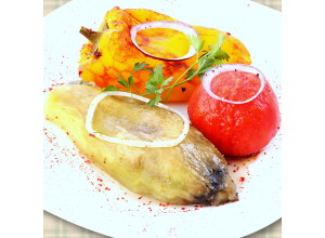 Шашлык из овощей (перец, баклаж., помидор)